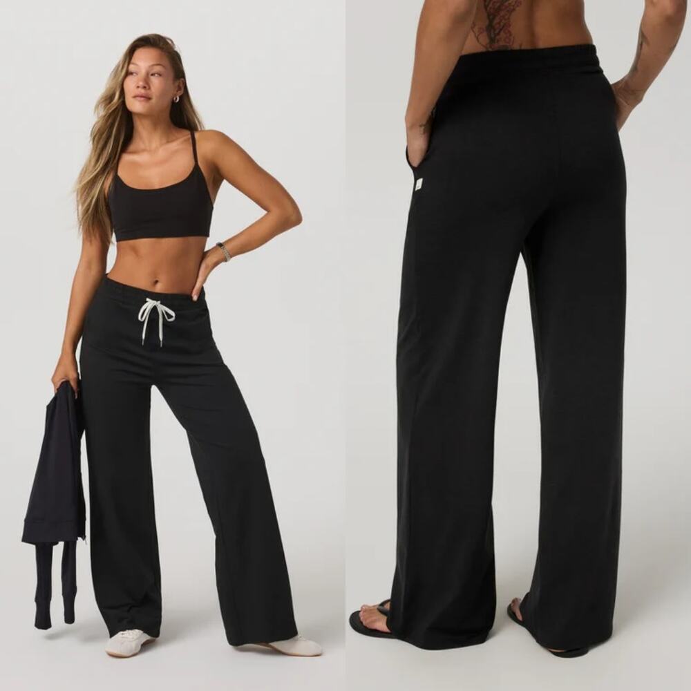 Vuori Halo Essential Wide Leg Pant Size M Black Performance Pants - Picture 3 of 11